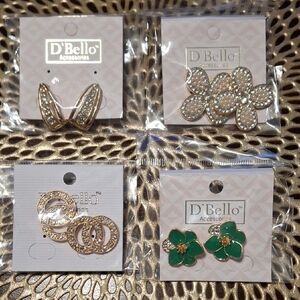 D' Bello Gold and Green Earrings Sets